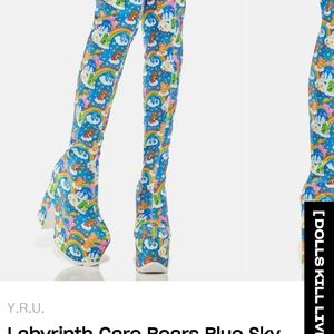 LABYRINTH CARE BEARS - BLUE SKY YRU thigh high boots